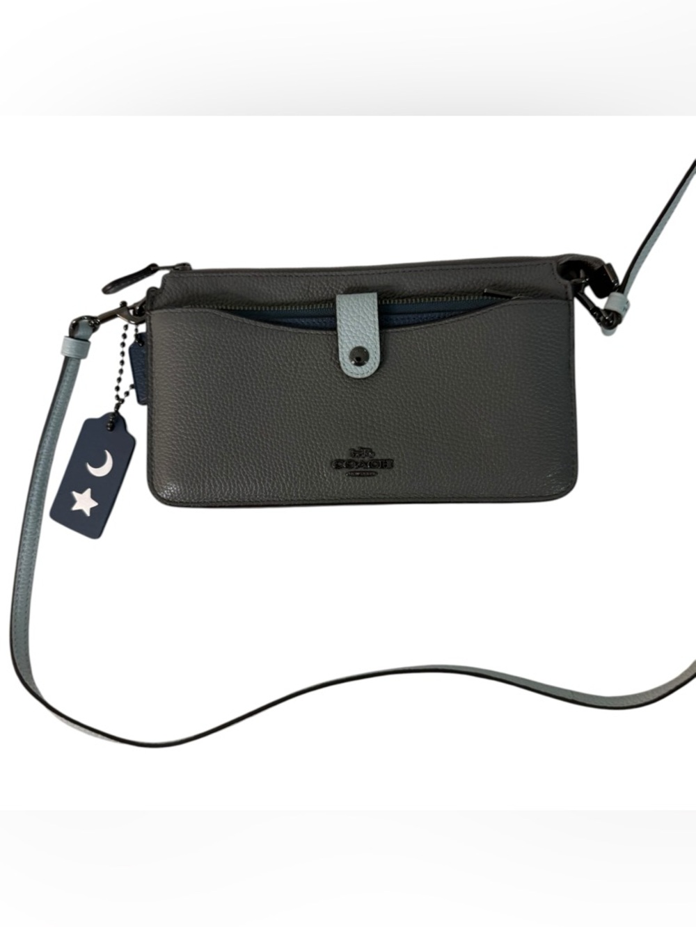 Coach Heather Grey Blue Multi Pop Up Messenger Crossbody
